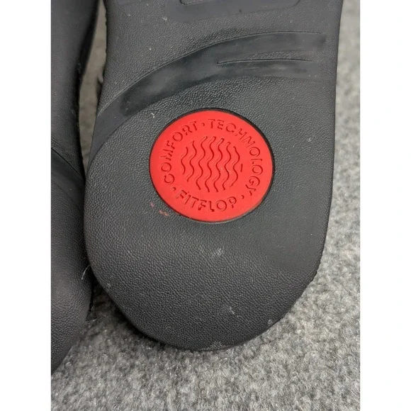 Fitflop Women's Walkstar Flip Flop Sandals Black Size 6 Stitched Leather - Picture 8 of 10